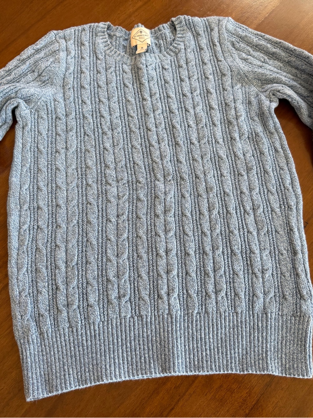 St. John's Bay Light Blue Cable Knit Crewneck Sweater